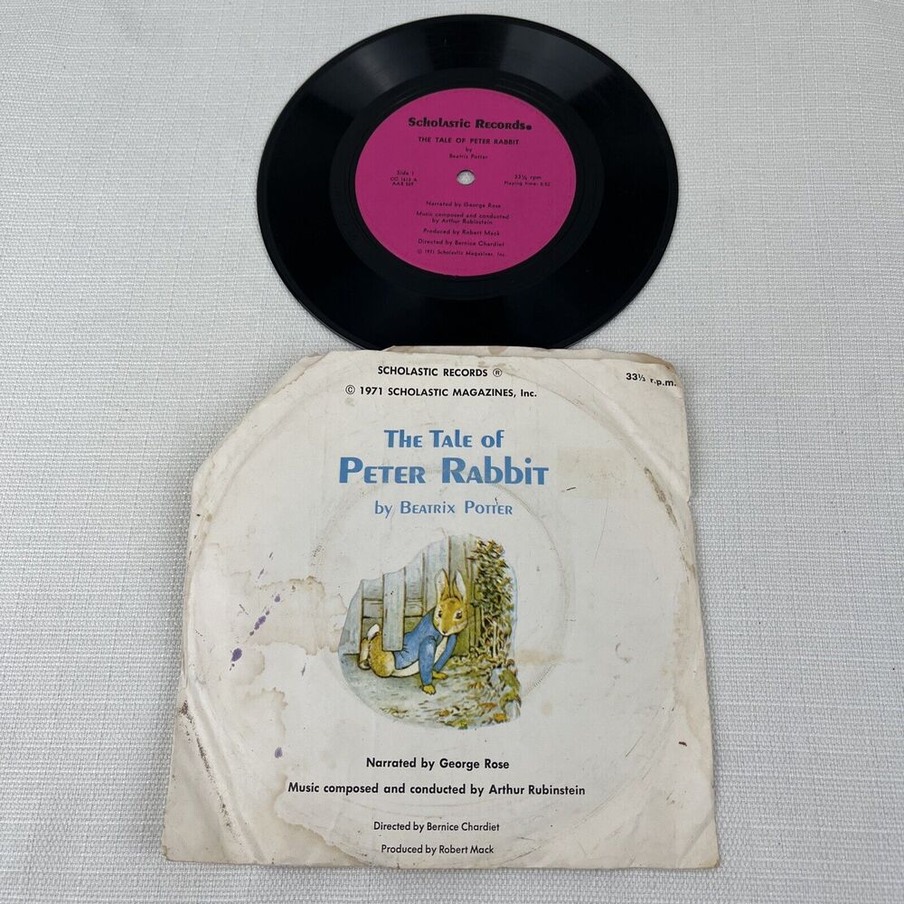 The Tale Of Peter Rabbit 7" Vinyl Scholastic Records George Rose Narration 1971